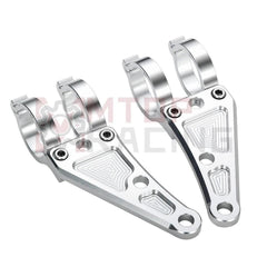Motorcycle CNC Headlight Mount Bracket Fork Silver 27mm 31mm 32mm 36mm - VirtuousWares:Global