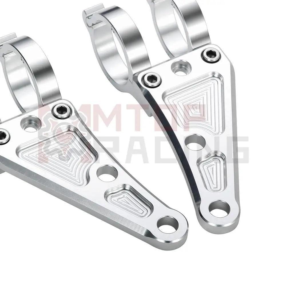 Motorcycle CNC Headlight Mount Bracket Fork Silver 27mm 31mm 32mm 36mm - VirtuousWares:Global
