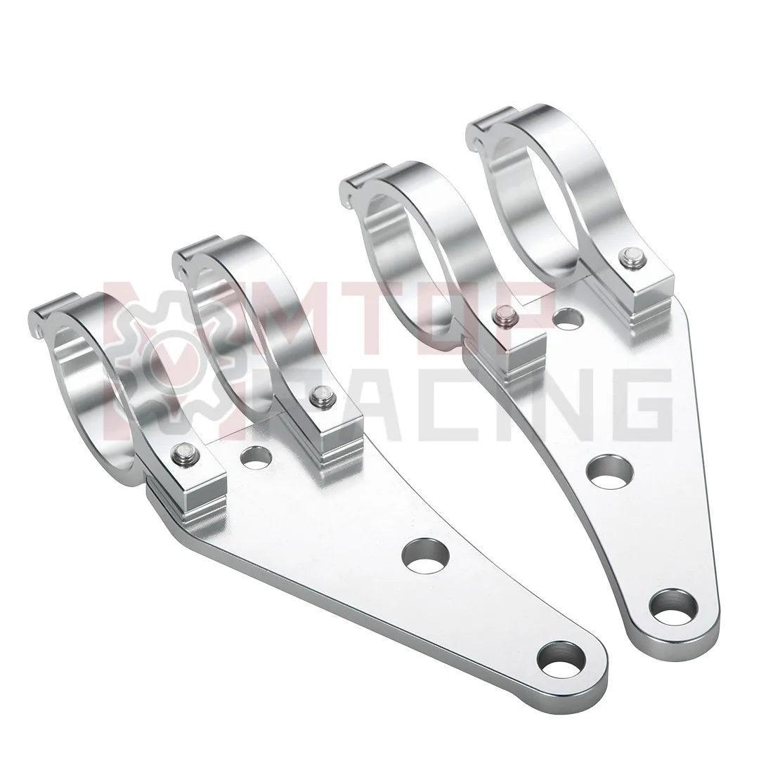 Motorcycle CNC Headlight Mount Bracket Fork Silver 27mm 31mm 32mm 36mm - VirtuousWares:Global
