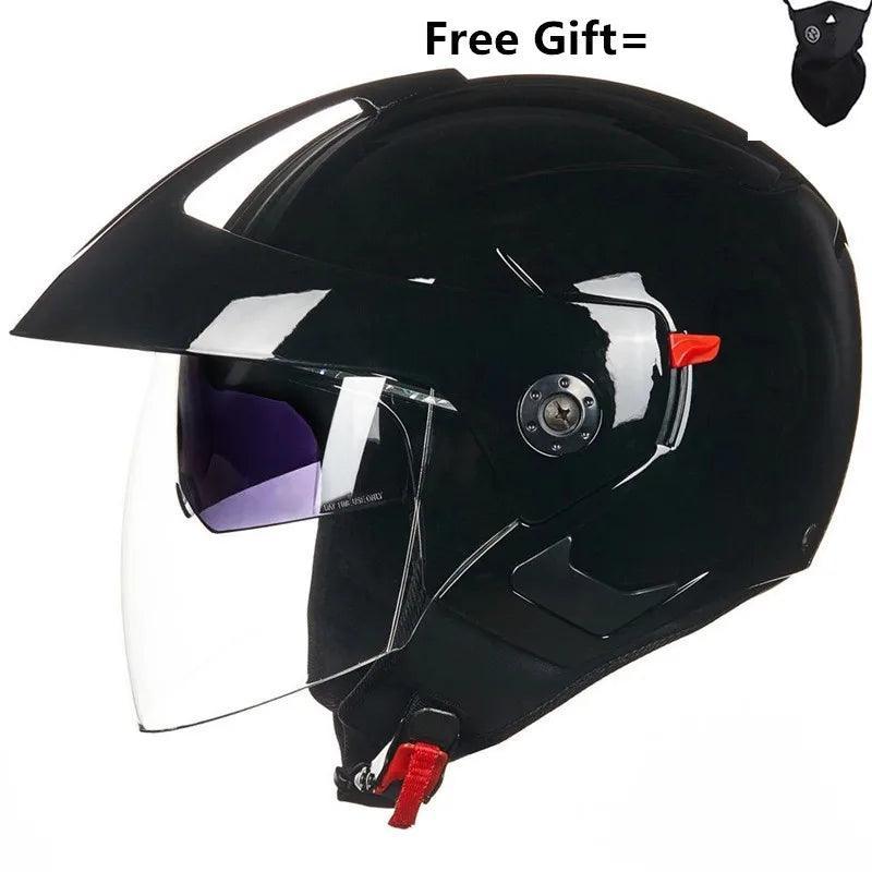 Motorcycle Helmet Open Face Dual Lens Visors Moto Helmet Electric Bicycle Helmet Men Women Summer Scooter Motorbike Helmet S CE - VirtuousWares:Global
