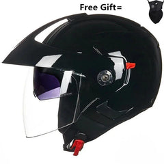 Motorcycle Helmet Open Face Dual Lens Visors Moto Helmet Electric Bicycle Helmet Men Women Summer Scooter Motorbike Helmet S CE - VirtuousWares:Global