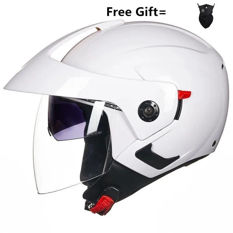 Motorcycle Helmet Open Face Dual Lens Visors Moto Helmet Electric Bicycle Helmet Men Women Summer Scooter Motorbike Helmet S CE - VirtuousWares:Global