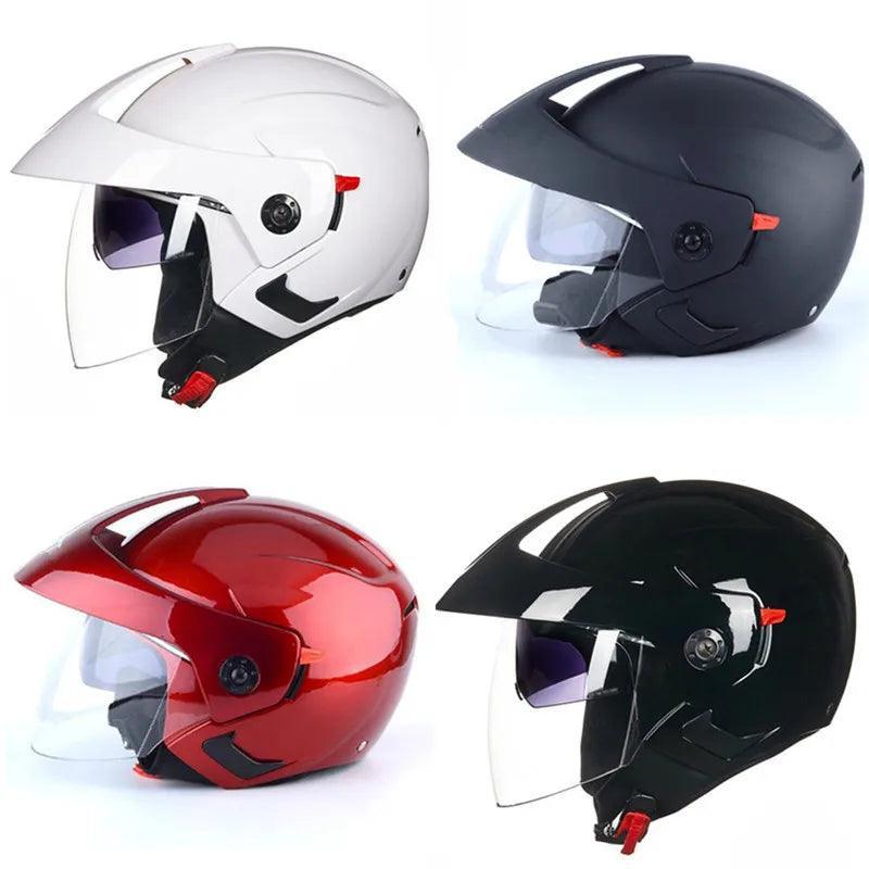 Motorcycle Helmet Open Face Dual Lens Visors Moto Helmet Electric Bicycle Helmet Men Women Summer Scooter Motorbike Helmet S CE - VirtuousWares:Global