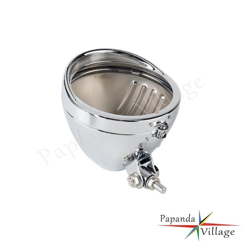 Motorcycle Lighthouse Retro Headlight Bucket Shell Steel Head Lights - VirtuousWares:Global