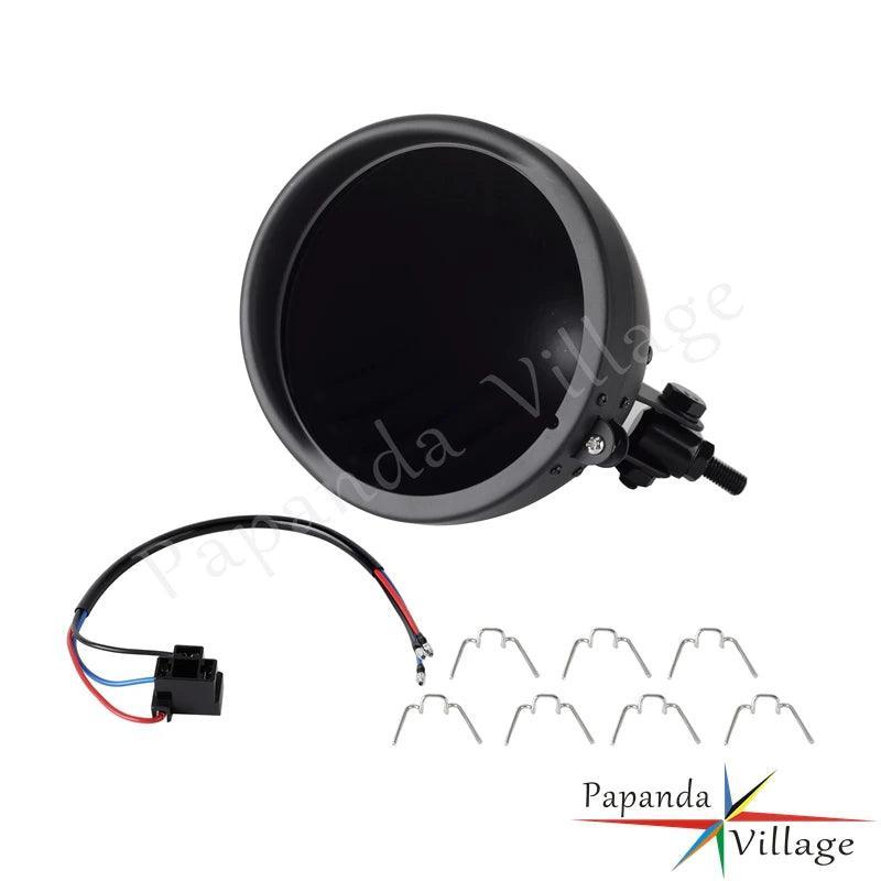 Motorcycle Lighthouse Retro Headlight Bucket Shell Steel Head Lights - VirtuousWares:Global