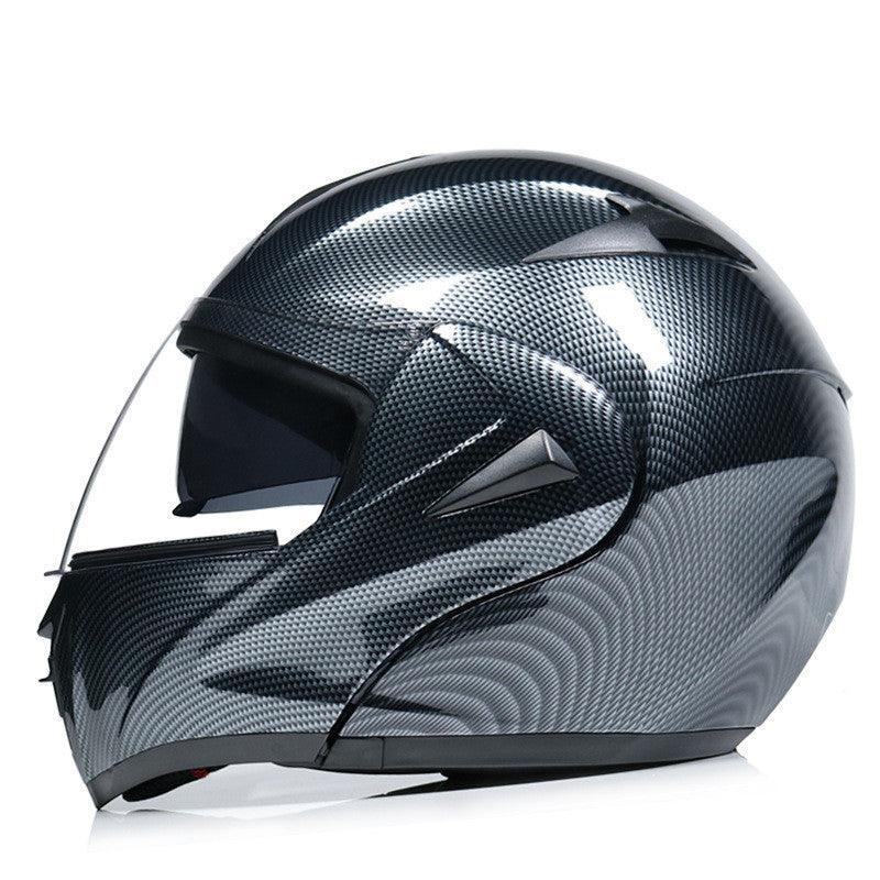 Motorcycle Uncovered Helmet Carbon Fiber Double Mirror Electric Bike Helmet Men and Women - VirtuousWares:Global