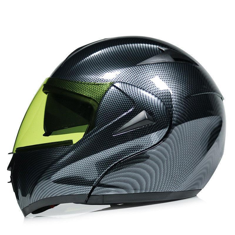 Motorcycle Uncovered Helmet Carbon Fiber Double Mirror Electric Bike Helmet Men and Women - VirtuousWares:Global