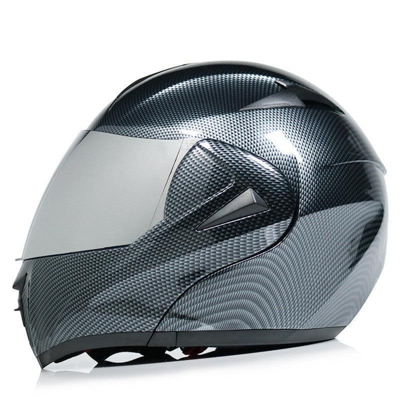 Motorcycle Uncovered Helmet Carbon Fiber Double Mirror Electric Bike Helmet Men and Women - VirtuousWares:Global