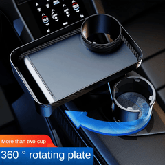 Multifunctional Car Cup Holder with Attachable Tray 360° Swivel - VirtuousWares:Global