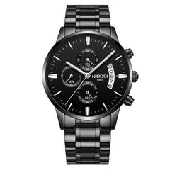 Multifunctional Men's Quartz Watch With Stainless Steel Band - VirtuousWares:Global