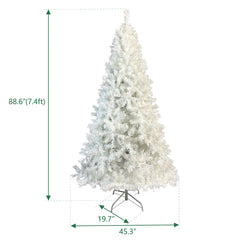 National Christmas Tree White Hinged Spruce with 500 LED lights - VirtuousWares:Global