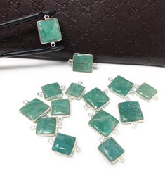 Natural Amazonite Gemstone Connector, Sterling Silver Connectors, - VirtuousWares:Global