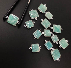 Natural Amazonite Gemstone Connector, Sterling Silver Connectors, - VirtuousWares:Global