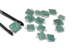 Natural Amazonite Gemstone Connector, Sterling Silver Connectors, - VirtuousWares:Global