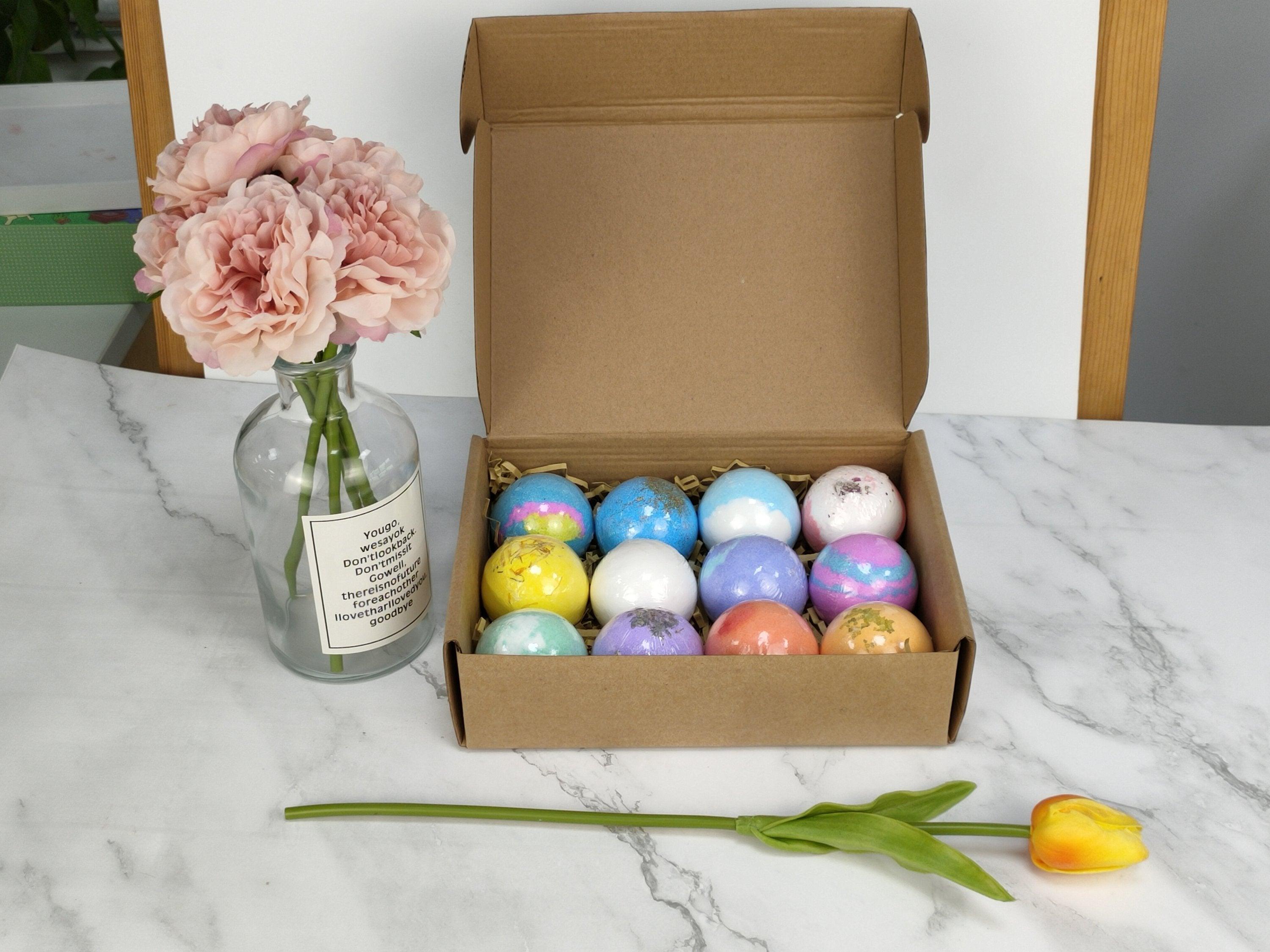 Natural Essential Oil bath bombs,12 Pieces Different Flavors Salt Bath - VirtuousWares:Global
