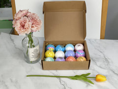 Natural Essential Oil bath bombs,12 Pieces Different Flavors Salt Bath - VirtuousWares:Global