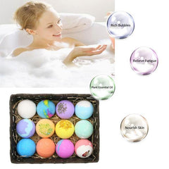 Natural Essential Oil bath bombs,12 Pieces Different Flavors Salt Bath - VirtuousWares:Global