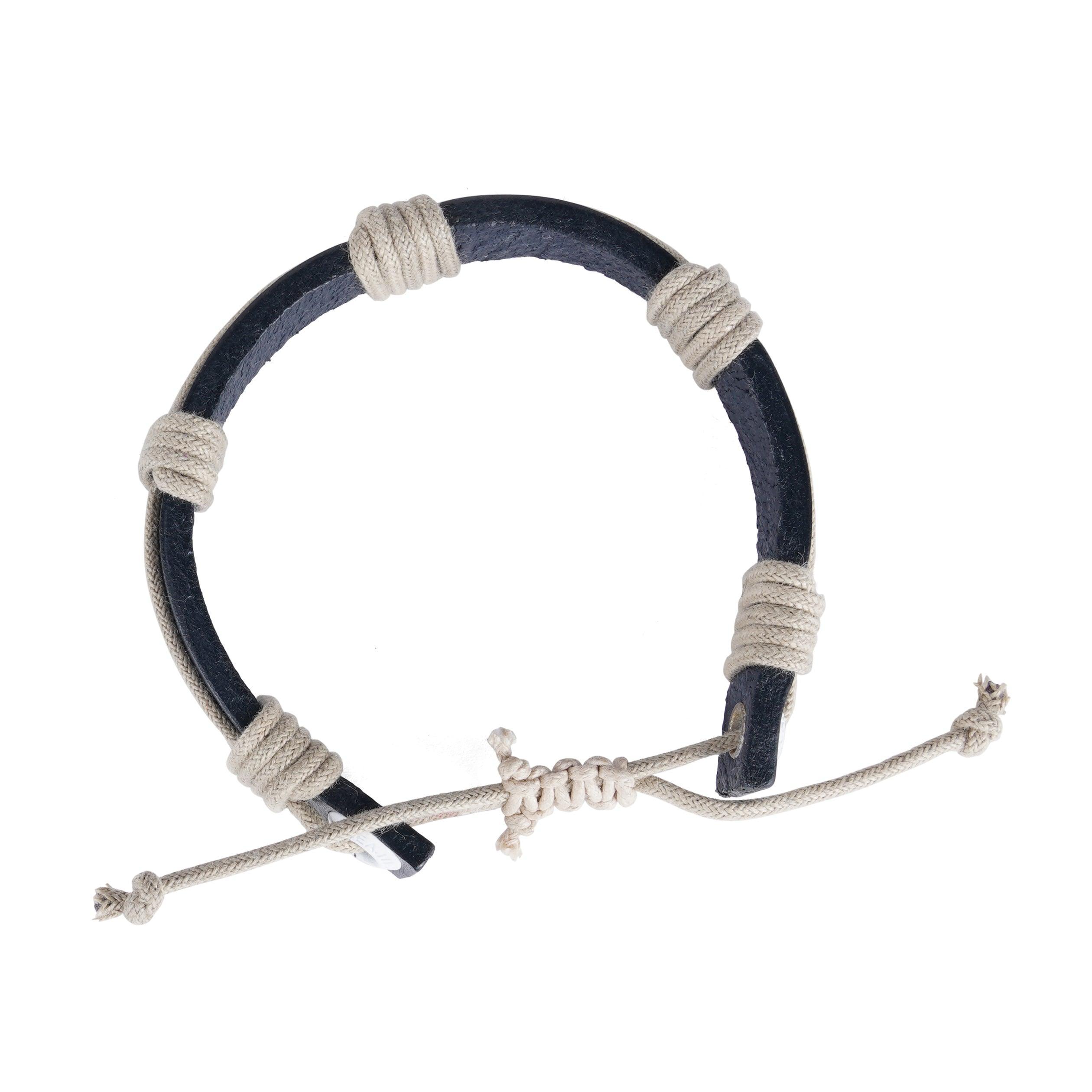 Nautical Rope and Leather Motuo Bracelet - VirtuousWares:Global