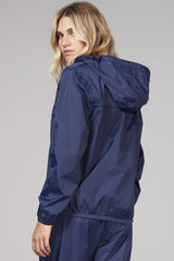 Navy quarter zip packable rain jacket and windbreaker - VirtuousWares:Global