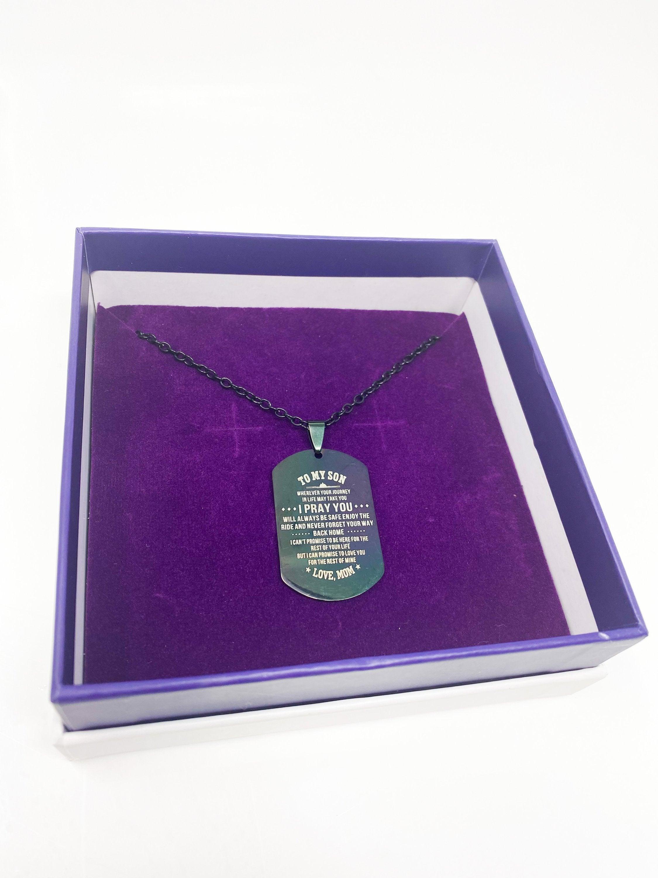 Necklace - To My Son, I Pray For You Love Mom Military Tag - VirtuousWares:Global