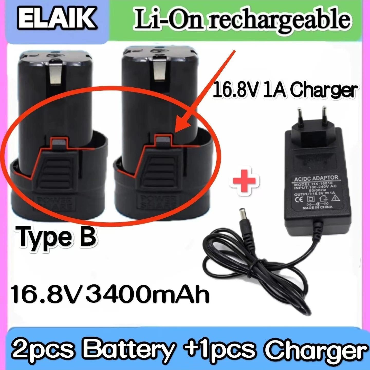New 16.8v 3400mAh Universal Rechargeable Lithium Battery For Power - VirtuousWares:Global