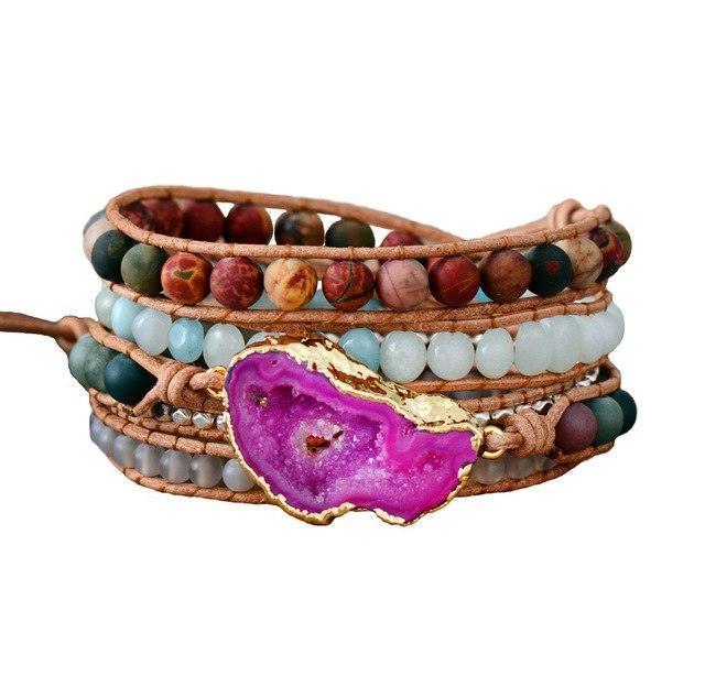 New Bracelets for Women Natural Stones Drusy Charm - VirtuousWares:Global