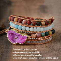 New Bracelets for Women Natural Stones Drusy Charm - VirtuousWares:Global
