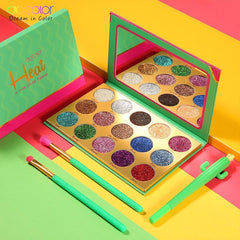 New Docolor Heat Eyeshadow Palette Makeup Glitter Eye Shadow 15 Colors - VirtuousWares:Global