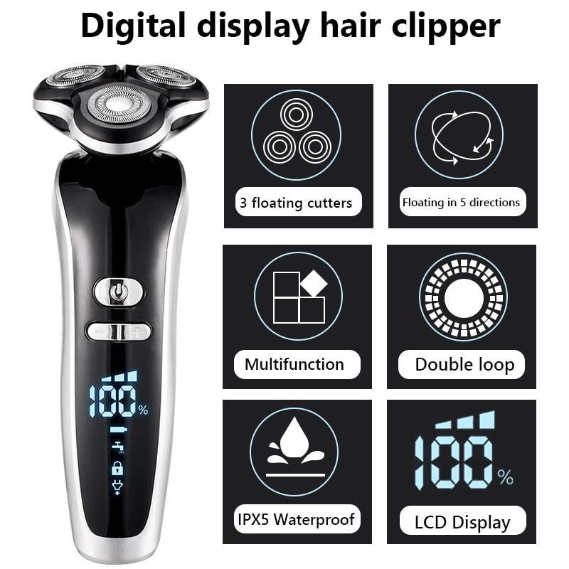 New Electric Shaver For Men 4D Electric Beard Trimmer USB Rechargeable - VirtuousWares:Global