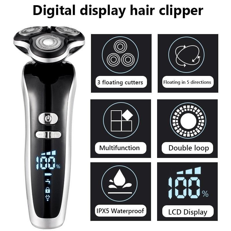 New Electric Shaver For Men 4D Electric Beard Trimmer USB - VirtuousWares:Global