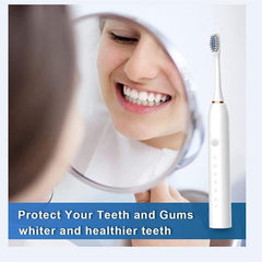 Newest Ultrasonic Electric Toothbrush Rechargeable USB with Base - VirtuousWares:Global