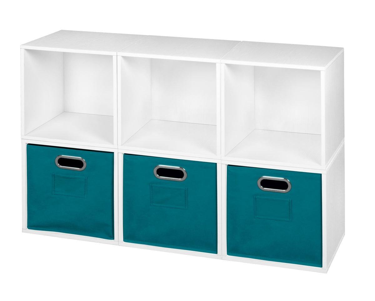 Niche PC6PKWH3TOTETL Cubo Storage Set with 6 Cubes & 3 Canvas Bins&#44 - VirtuousWares:Global