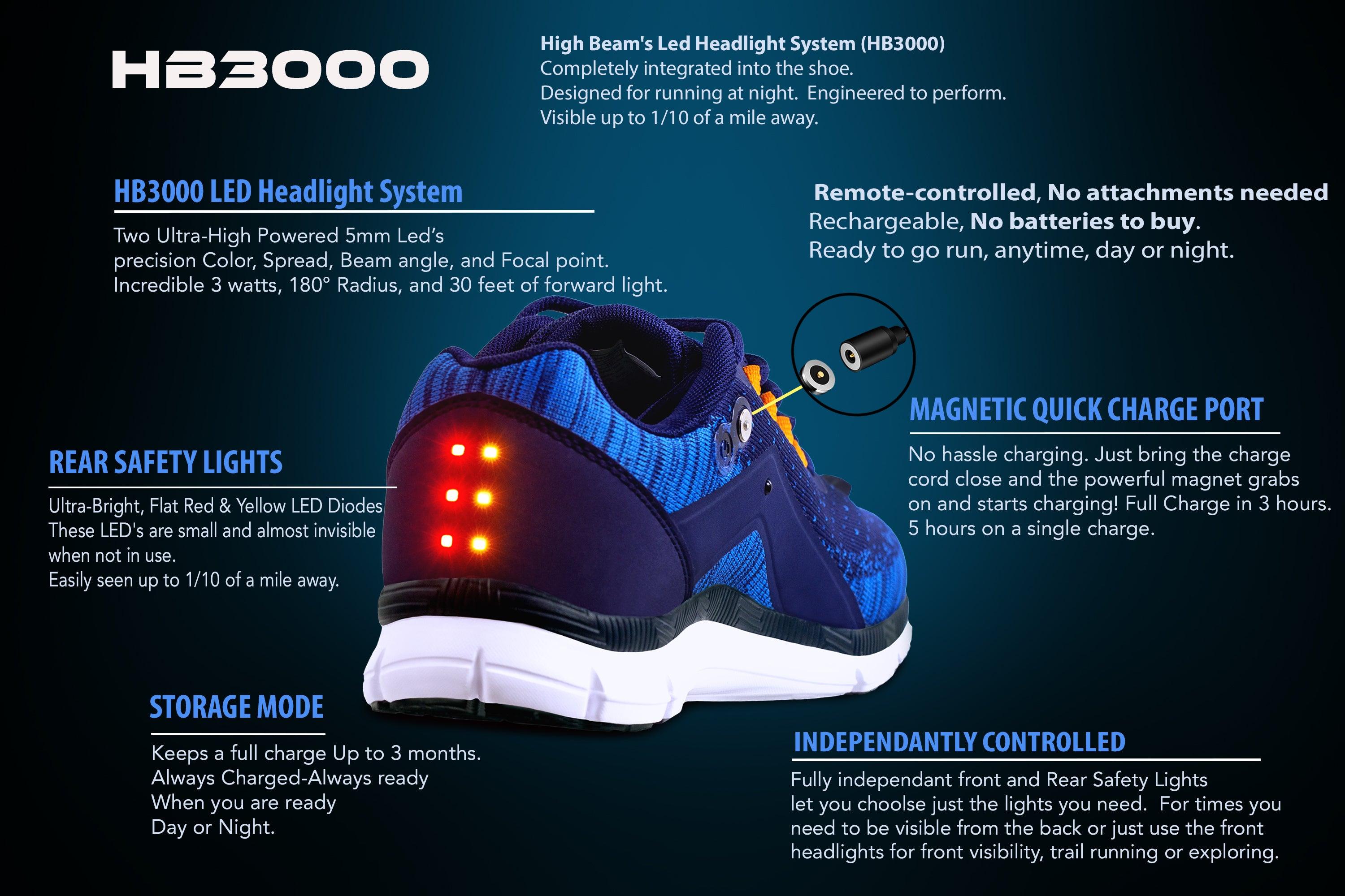 Night Runner Shoes For Men With Built-in Safety Lights - VirtuousWares:Global