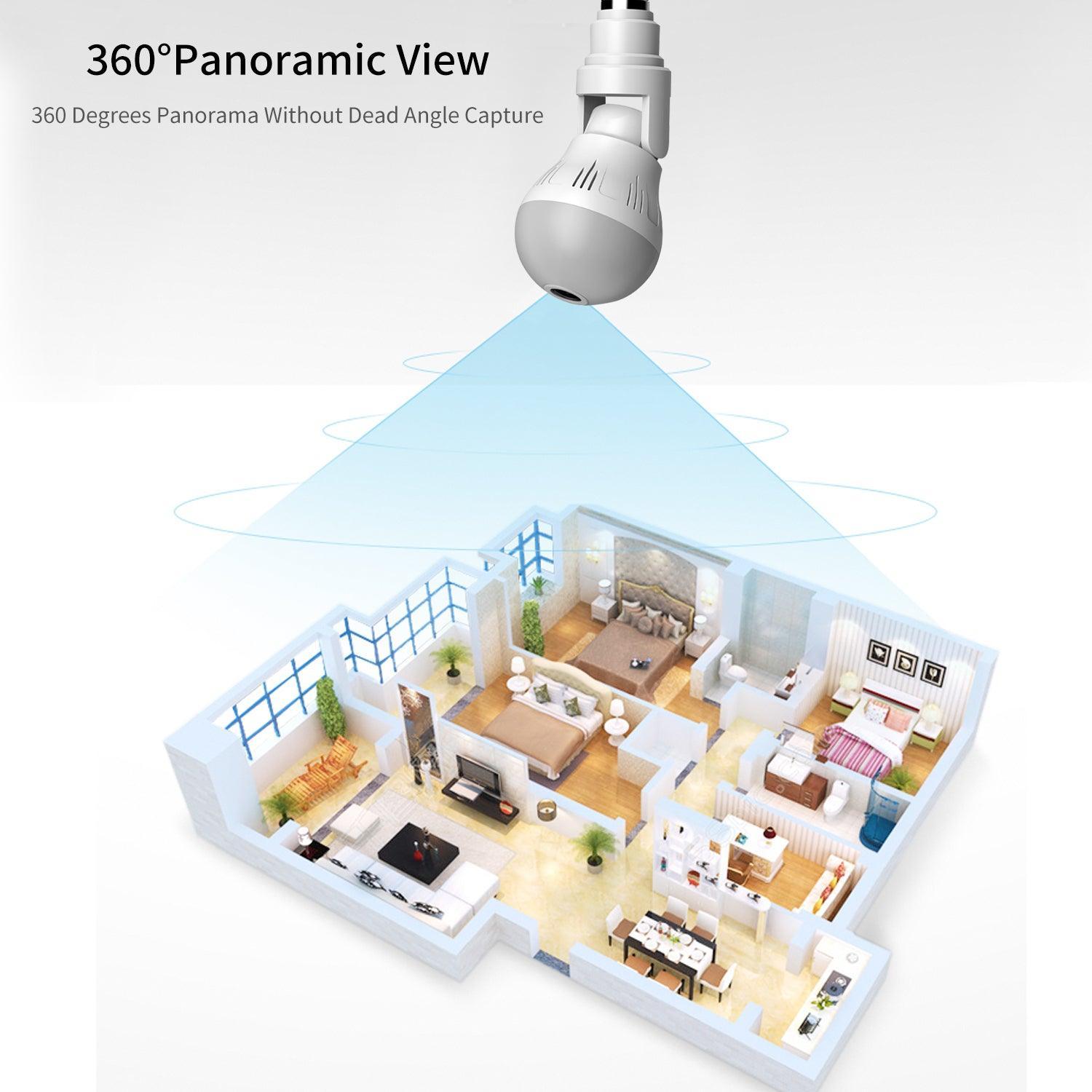 Night Vision 360 Wifi Panorama Camera Bulb - VirtuousWares:Global