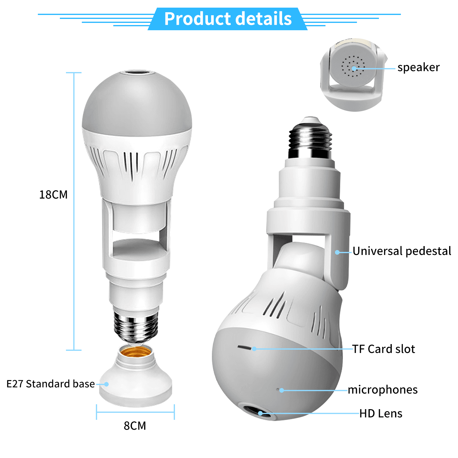 Night Vision 360 Wifi Panorama Camera Bulb - VirtuousWares:Global