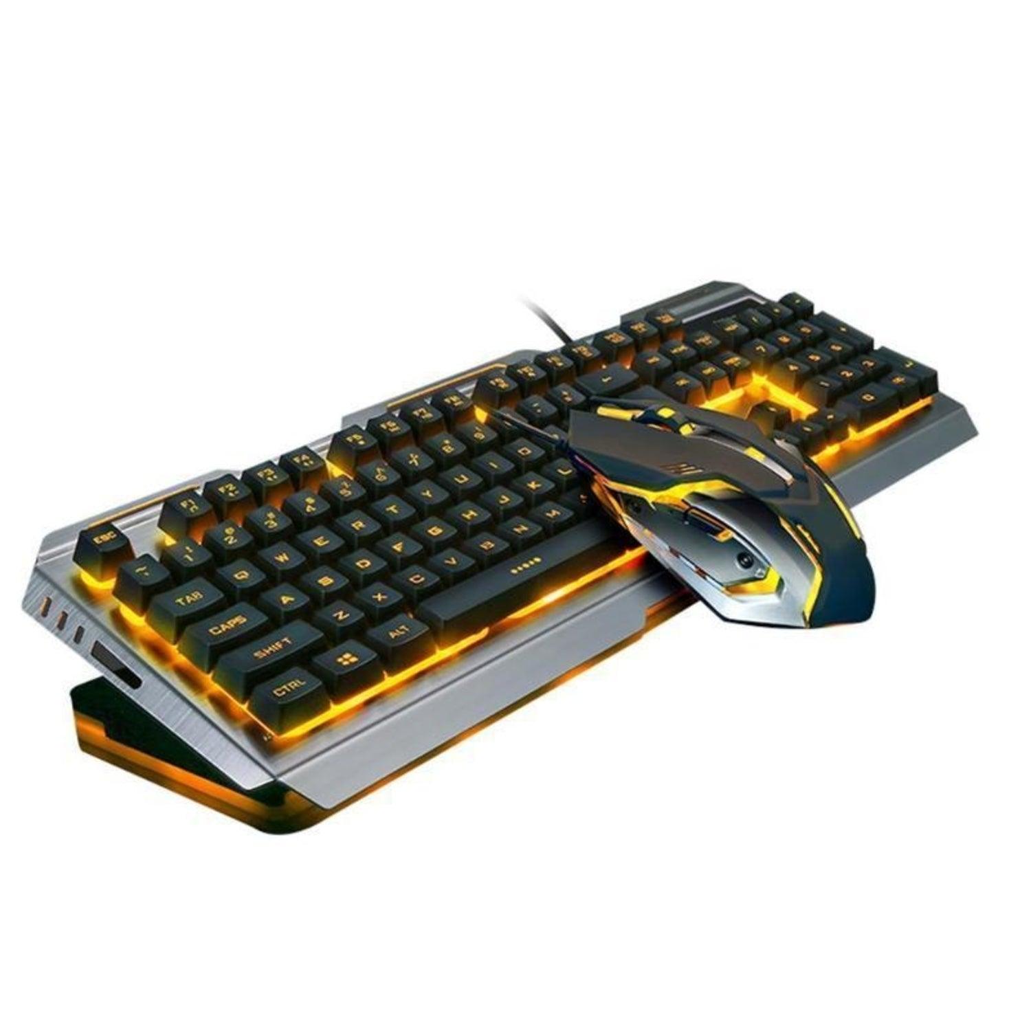 Ninja Dragons Tungsten Gold Metal Frame Gaming Keyboard and Mouse Set - VirtuousWares:Global