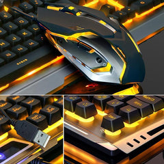 Ninja Dragons Tungsten Gold Metal Frame Gaming Keyboard and Mouse Set - VirtuousWares:Global