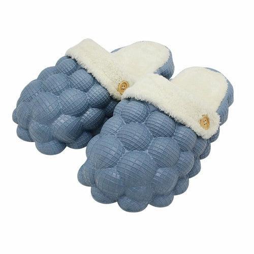 Non-slip Warm Cotton Bubble Home Slides Beige/Pink/Black/Blue/Yellow - VirtuousWares:Global