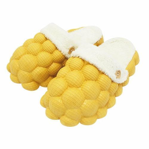 Non-slip Warm Cotton Bubble Home Slides Beige/Pink/Black/Blue/Yellow - VirtuousWares:Global
