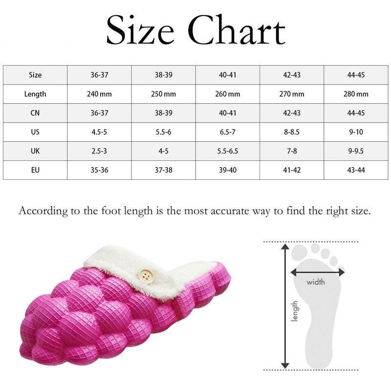 Non-slip Warm Cotton Bubble Home Slides Beige/Pink/Black/Blue/Yellow - VirtuousWares:Global