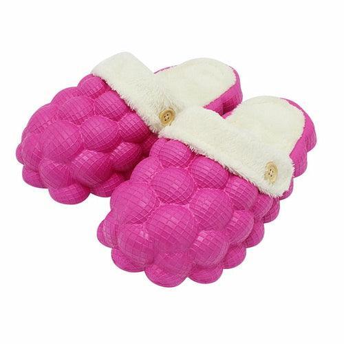 Non-slip Warm Cotton Bubble Home Slides Beige/Pink/Black/Blue/Yellow - VirtuousWares:Global