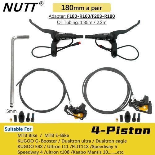 NUTT 4 Piston Electric E-Bike Scooter Disc Brake Hydraulic Bicycle 140 - VirtuousWares:Global