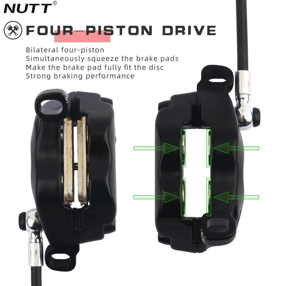 NUTT 4 Piston Y5ZS-1 E-Bike Scooter Disc Brake Hydraulic Bicycle For - VirtuousWares:Global