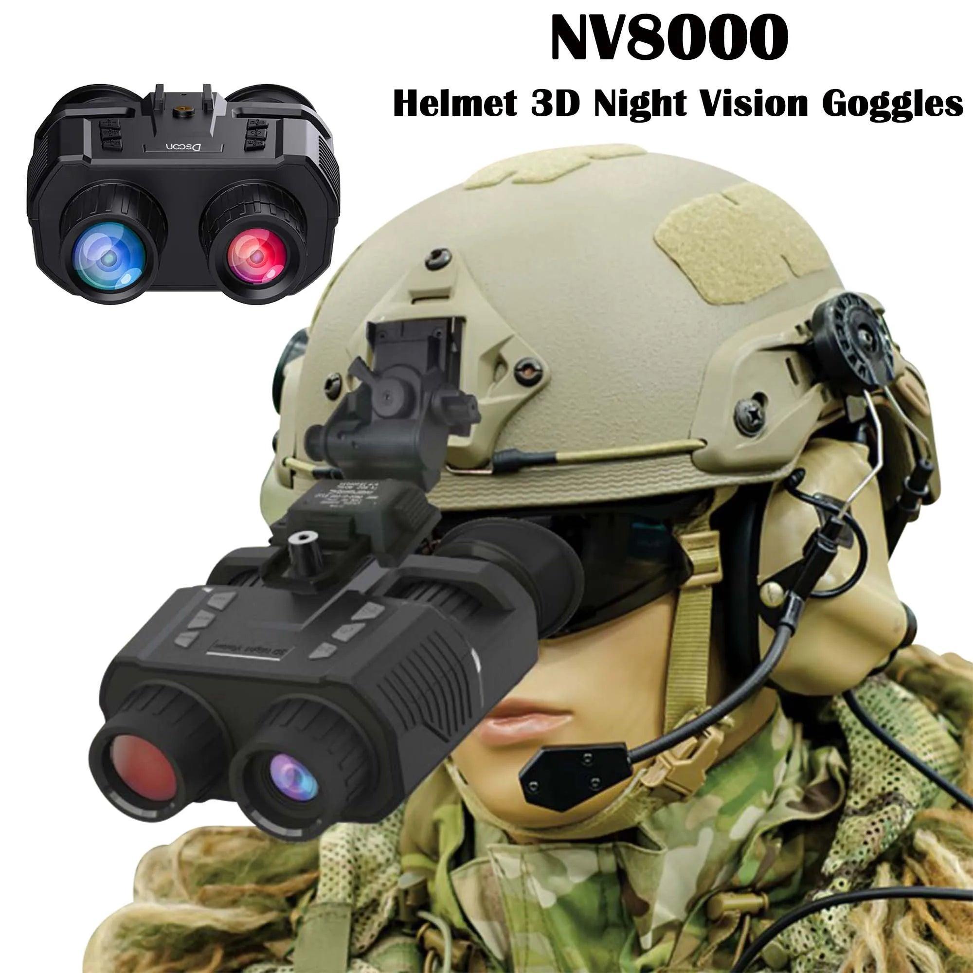 NV8000 3D Infrared Night Vision Binoculars Telescope Professional HD 1080P Head Mount Camera for Hunting Camping Tactics Goggle - VirtuousWares:Global