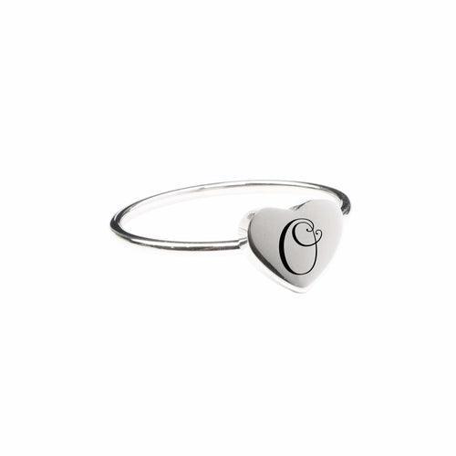 O Comfort Fit Initial Heart Ring - VirtuousWares:Global