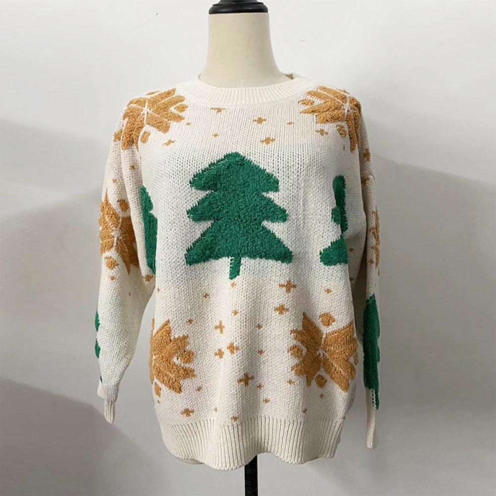 O- neck Pullover Christmas Sweater Tops - VirtuousWares:Global