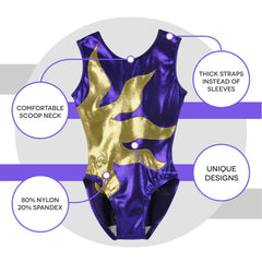 O3GL015 Obersee Girls Gymnastics Leotards One-Piece Athletic - VirtuousWares:Global