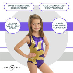 O3GL015 Obersee Girls Gymnastics Leotards One-Piece Athletic - VirtuousWares:Global