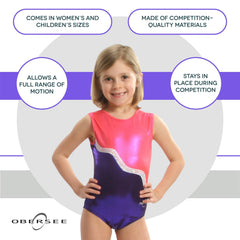 O3GL018 Obersee Girls Gymnastics Leotards One-Piece Athletic - VirtuousWares:Global