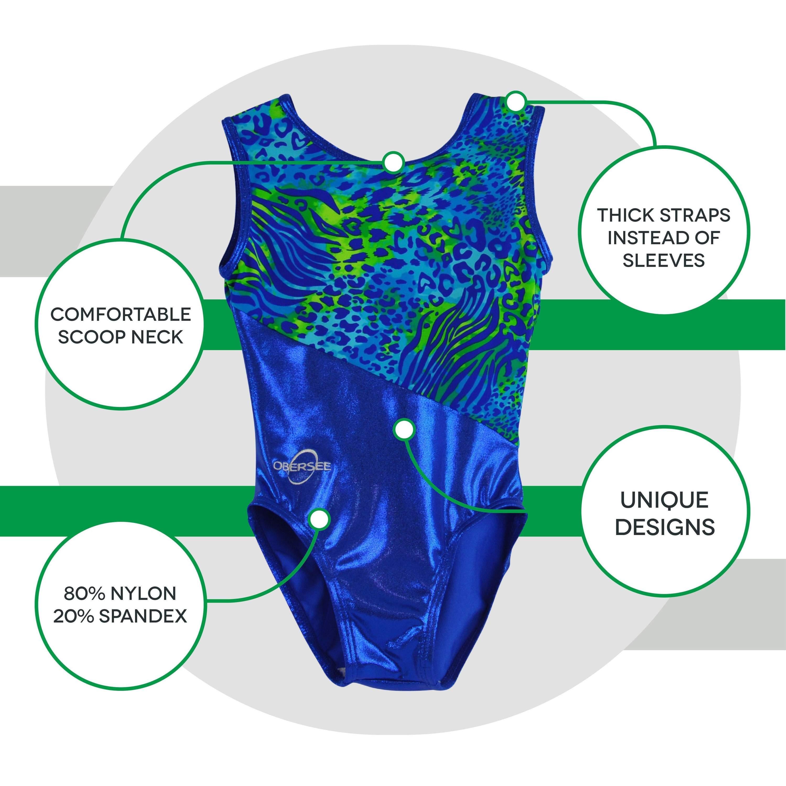 O3GL069 Obersee Girls Gymnastics Leotard One-Piece Athletic Activewear - VirtuousWares:Global